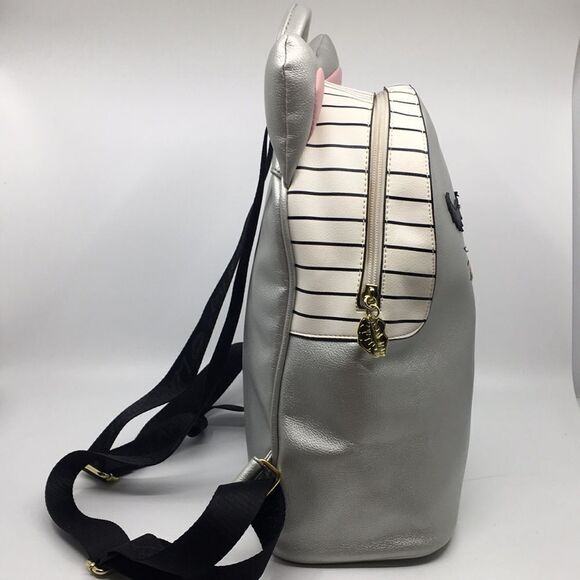 Luv Betsey By Betsey Johnson Silver and Pink Kitty Cat Face Backpack - Picture 6 of 17